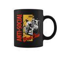 Skeleton Reads a Book Anti Social Book Club Graphic Print Coffee Mug