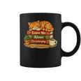 Sleeping Cat On Books Leave Me Alone I'm Recharging Graphic Print Coffee Mug