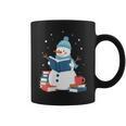 Snowman Reading Book Lover Librarian Reading Graphic Print Coffee Mug