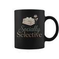 Socially Selective Shirt Subtle Introvert Book Lover Graphic Print Coffee Mug