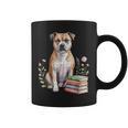 Staffordshire Bull Terrier Books Flowers Book Reading Graphic Print Coffee Mug