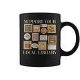 Stamp Support Your Local Library Book Reader Lover Bookworm Graphic Print Coffee Mug
