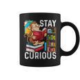 Stay Curious Monkey Reading Book Lover Bookworm Graphic Print Coffee Mug