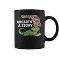 Summer Reading 2026 Unearth a Story Theme Dinosaur Book Nerd Graphic Print Coffee Mug