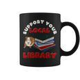 Support Your Local Library Guinea Pig Book Reader Graphic Print Coffee Mug