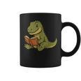 T-Rex Dinosaur Reading Book Nerd Graphic Print Coffee Mug