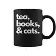 Tea Books And Cats Cat Mom Mum Mama Dad Reading Lover Book Graphic Print Coffee Mug