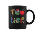 Teacher School Supplies Apple Books Pencil Globe Crayon Graphic Print Coffee Mug