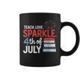 Teaching Love 4th Of July Teacher American Flag Books Party Graphic Print Coffee Mug