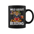 Tiger Reading Book Wearing Glasses Library Animal Graphic Print Coffee Mug