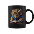 Triceratops Dinosaur Reading Book Nerd Graphic Print Coffee Mug