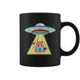 Ufo Abduction Red Panda Reading Book Graphic Print Coffee Mug