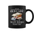 Never Underestimate An Old Lady Who Read Many Books February Graphic Print Coffee Mug