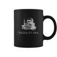 Vigila Et Ora Skull On Books Latin Graphic Print Coffee Mug
