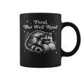 Vintage Feral But Well Read Raccoon Reading Book Lover Graphic Print Coffee Mug
