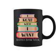 Vintage I Read What I Want Book Lovers Graphic Print Coffee Mug