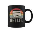 Vintage Retro Get Lit With Books Book Reading Lover Graphic Print Coffee Mug