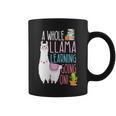 A Whole Llama Learning Going On Book Reading School Llama Graphic Print Coffee Mug
