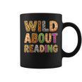 Wild About Reading Book Animal Book Lover Teacher Kids Graphic Print Coffee Mug