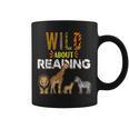 Wild About Reading Books Zoo Animals Love Book Reading Graphic Print Coffee Mug