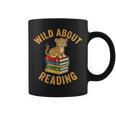 Wild About Reading Cute Leopard Teacher Kids Book Lover Graphic Print Coffee Mug