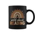 Wild About Reading Cute Rainbow Book Lover Teacher Graphic Print Coffee Mug