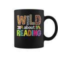 Wild About Reading Library Day Reading Books & Bookworm Graphic Print Coffee Mug Wild About Reading Library Day Reading Books & Bookworm Graphic Print Coffee Mug