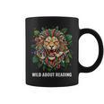 Wild About Reading Lion Head Books Lover Teacher Librarian Graphic Print Coffee Mug Wild About Reading Lion Head Books Lover Teacher Librarian Graphic Print Coffee Mug