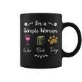 I Like Wine Reading Books And My Dog I'm A Simple Woman Graphic Print Coffee Mug I Like Wine Reading Books And My Dog I'm A Simple Woman Graphic Print Coffee Mug