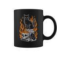 Witchy Creepy Goth Cat Skull Flames Occult Magic Books Graphic Print Coffee Mug Witchy Creepy Goth Cat Skull Flames Occult Magic Books Graphic Print Coffee Mug