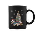 Women's Book Lovers Christmas Tree Reading Penguin Holiday Bookworm Graphic Print Coffee Mug