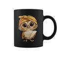 Women's Cute Wise Owl Reading Book With Headscarf Graphic Print Coffee Mug