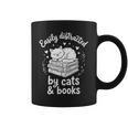 Women's Easily Distracted By Cats And Books Graphic Print Coffee Mug
