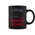 Women's I Read Banned Books Bluegrey-Red Literature Activist Graphic Print Coffee Mug