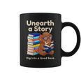 Women's Unearth A Story Reading Mammoth Prehistoric Book Librarian Graphic Print Coffee Mug