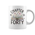1986 Chapter Forty 40th Birthday Wildflower Book 40 Year Old Graphic Print Coffee Mug
