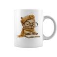 Baby Reptile Small Book Reading Graphic Lizard Round Glasses Graphic Print Coffee Mug