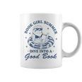 Book Girl Summer Bookish Sloth Beach Vacation Graphic Print Coffee Mug
