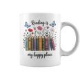 Book Lover Floral Reading Is My Happy Place Graphic Print Coffee Mug