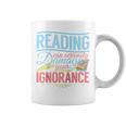 Book Reading Reading Can Seriously Damage Your Ignorance Raglan Baseball Tee Graphic Print Coffee Mug