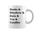 Books And Blankets And Rain And Tea And Candles Graphic Graphic Print Coffee Mug