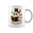 Books Ghost Reading Book Halloween Library Cat Fall Graphic Print Coffee Mug