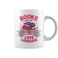 Books Are My Love Language Retro Bookish Pink Valentine Graphic Print Coffee Mug Books Are My Love Language Retro Bookish Pink Valentine Graphic Print Coffee Mug