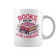 Books Are My Love Language Retro Bookworm Flowers Valentine Graphic Print Coffee Mug