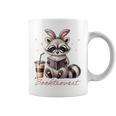 Booktrovert Raccoon Reading Book Iced Coffee Lover Graphic Print Coffee Mug