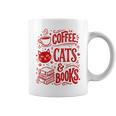 Coffee Cats And Books Lover Reading Graphic Print Coffee Mug