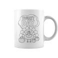 Coloring Book Style Blank Happy Thanksgiving Turkey Day Graphic Print Coffee Mug