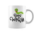 Cute Book Worm Reading Lovers Graphic Print Coffee Mug