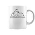 Cute Cat Reading Book Literature Kitty Graphic Print Coffee Mug