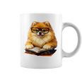Cute Dog Pomeranian Reading Book Premium Tri-Blend Graphic Print Coffee Mug